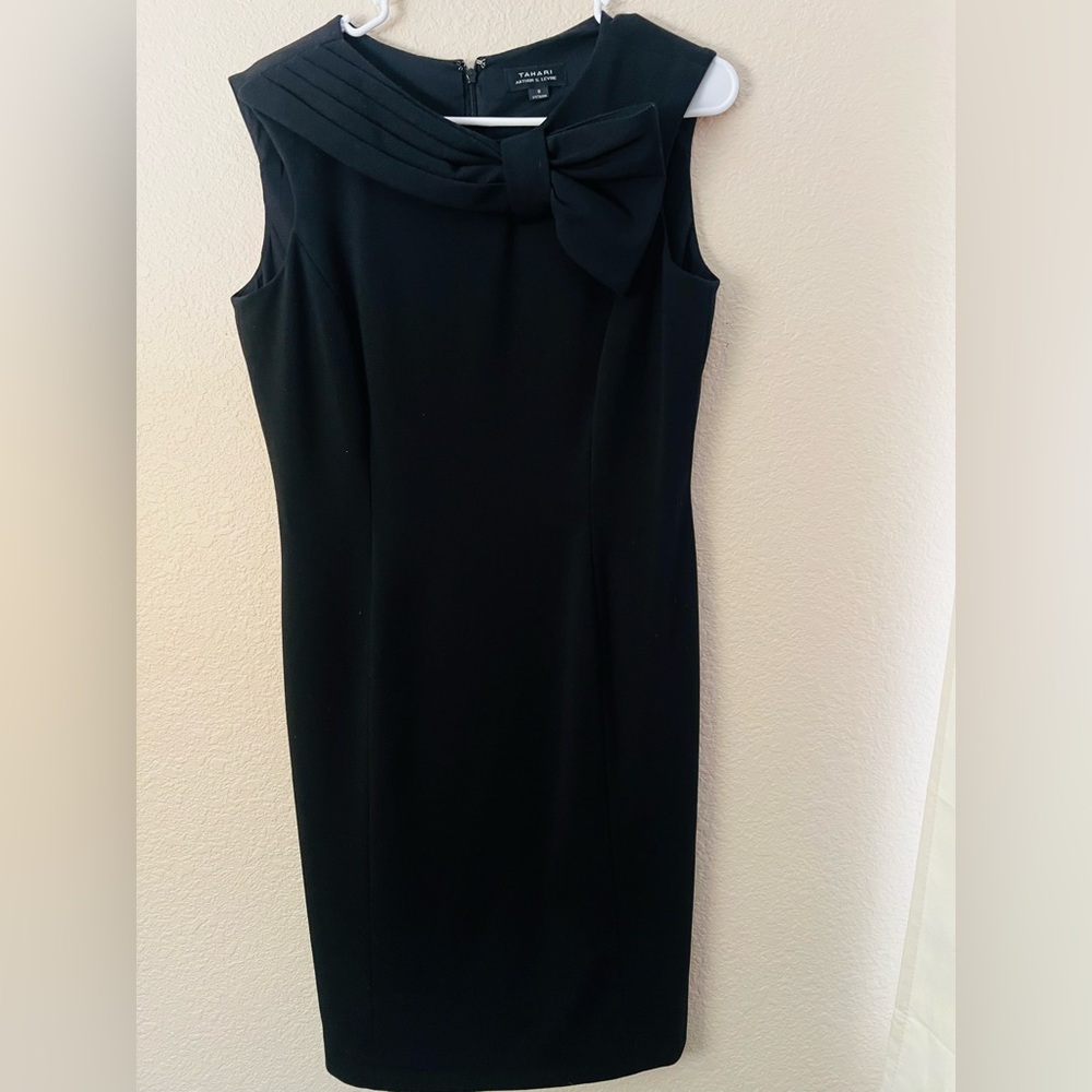 Tahari Black Mini Dress with Bow
